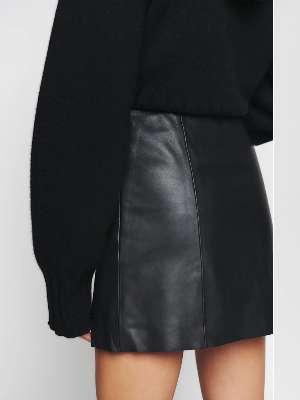 🖤 REFORMATION x VEDA • NWT, Margie Genuine Leather Mini Skirt - Picture 4 of 13